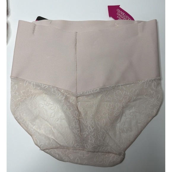 MAIDENFORM Cool Comfort Tame Tummy Sand Lace Brief Firm Control Panty LG 3 PACK - Picture 4 of 5